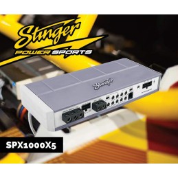 STINGER Marine Micro Amplifier - 5-Channel 1000 Watt, Class D Power-Sports Amplifier, Weather-Resisent, Full-Rang Five Channel