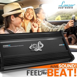 Lanzar 6-Channel Car Audio Amplifier - Wireless Bluetooth Audio Interface, 2 Ohm Stereo Stable with High Pass and Low Pass