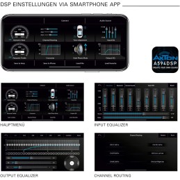 AXTON A594DSP: 4-Kanal Verstärker mit 6 DSP-Kanälen, optischem Eingang, Endstufe verlinkbar, ausgestattet mit Handy