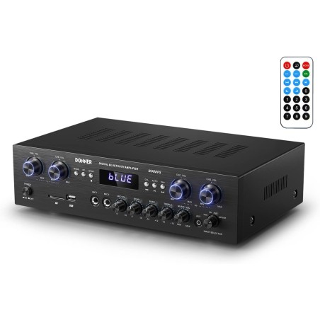 Audio Leistungsverstärker Bluetooth 5.0, Donner 440W Audio Verstärker 4 Kanal, Stereo Receiver mit USB, SD, FM, 2