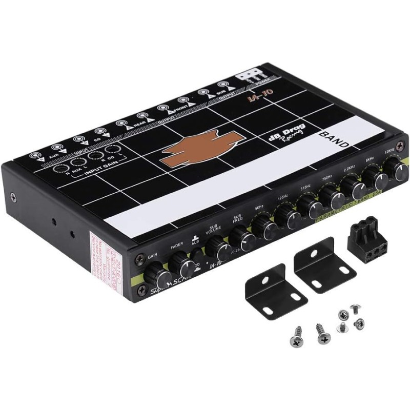 Nikou Graphic Equalizer, Audio Equalizer 12V Car Audio Modified Graphic Equalizer EQ 7 Band Car Audio Stereo Tuner with 3.5mm