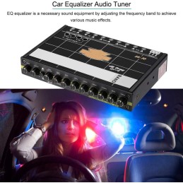 Nikou Graphic Equalizer, Audio Equalizer 12V Car Audio Modified Graphic Equalizer EQ 7 Band Car Audio Stereo Tuner with 3.5mm