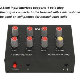 7-Band-Sound-Equalizer, 7-Band-Car-Audio-Equalizer, -Ausgang, Eingang, 12 DB, Hohe Basseinstellung, Zweikanaliger Digitaler