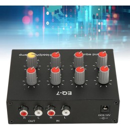 7-Band-Sound-Equalizer, 7-Band-Car-Audio-Equalizer, -Ausgang, Eingang, 12 DB, Hohe Basseinstellung, Zweikanaliger Digitaler