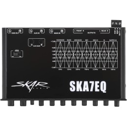 Skar Audio SKA7EQ 7 Band 1/2 DIN Pre-Amp Car Audio Graphic Equalizer with Aux Input and High Voltage RCA Outputs