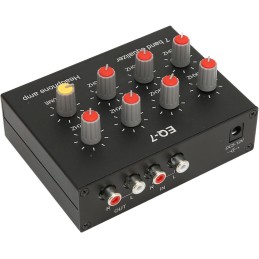 7-Band-Auto-Audio-Equalizer, 3,5-mm-Eingang -Ausgang Eingang 12 DB High Bass-Einstellung Zweikanal-Digital-Equalizer