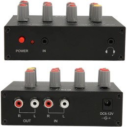 7-Band-Auto-Audio-Equalizer, 3,5-mm-Eingang -Ausgang Eingang 12 DB High Bass-Einstellung Zweikanal-Digital-Equalizer