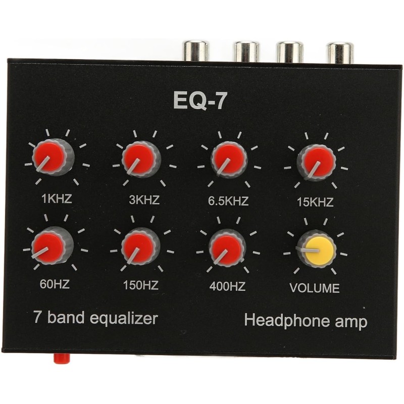 Goshyda 7-Band-Car-Audio-Grafik-Equalizer, 3,5-mm-Eingangsschnittstelle Unterstützt 4-poligen Stecker, 5-fache Verstärkung,