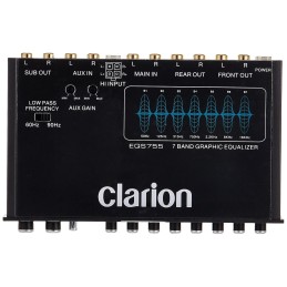 Clarion EQS755 7-Band Car Audio Graphic Equalizer with Front 3.5mm Auxiliary Input, Rear RCA Auxiliary Input and High Level