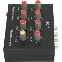 Goshyda 7-Band-Car-Audio-Grafik-Equalizer, 3,5-mm-Eingangsschnittstelle Unterstützt 4-poligen Stecker, 5-fache Verstärkung,