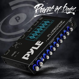 Pyle 7 Band Parametric Equalizer - 7 Volt RMS Pre-Amp Output with Subwoofer Gain Control, and 3 Input Sources Selectable, Blue