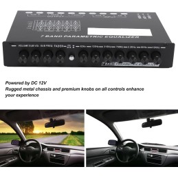 7-Band-Car-Audio-Grafik-Equalizer, Car-Equalizer, Variable Verstärkungseinstellung, CD-AUX-Eingang, Auswahl des Eingangs-EQ für