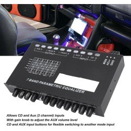 7-Band-Car-Audio-Grafik-Equalizer, Car-Equalizer, Variable Verstärkungseinstellung, CD-AUX-Eingang, Auswahl des Eingangs-EQ für