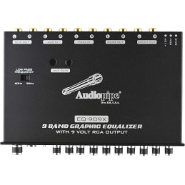 Audiopipe 9 Band Graphic Equalizer with 9 V LINE DRIVER (EQ-909X)