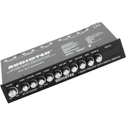 Audiotek 8700DSP 1/2 Din 7 Band Car Audio Equalizer EQ Front, Rear + Sub Output, Up to 7V RMS of Output, Gold-Plated RCA