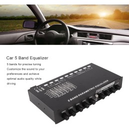 Car Audio Equalizer, Adjustable 5 Bands Precise Tuning Car Amplifier Graphic Equalizer Easy to Use EQ Tuning Crossover Amplifier