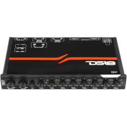 DS18 EQX7 1/2 DIN 7 Band Graphic Equalizer High Volt 7-Band Equalizer with High Level Input and Auto Turn On, Three Stereo RCA