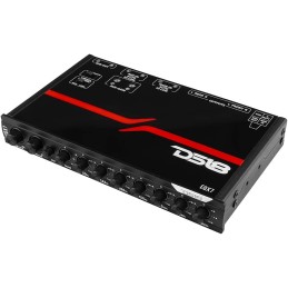 DS18 EQX7 1/2 DIN 7 Band Graphic Equalizer High Volt 7-Band Equalizer with High Level Input and Auto Turn On, Three Stereo RCA