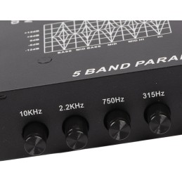 Einstellbarer 5-Band-Car-Audio-Equalizer, Abgestimmter EQ, Crossover-Verstärker, Grafischer Equalizer