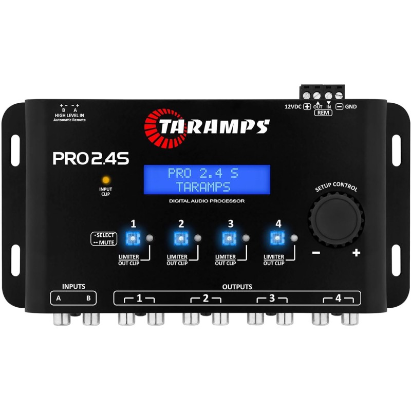 Taramps Pro 2.4S DSP Crossover full Digital Signal Processor and Equalizer with sequencer 15-band Graphic Equalization 12 preset