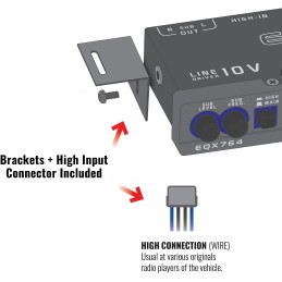 Stetsom EQX764 Graphic Equalizer 7 Band Equalization with 4 Input and 6 Output Channels, Input Channel Selection Switch (MAIN or