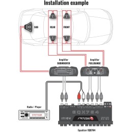 Stetsom EQX764 Graphic Equalizer 7 Band Equalization with 4 Input and 6 Output Channels, Input Channel Selection Switch (MAIN or