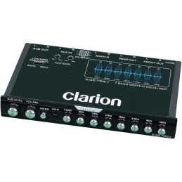 CLARION EQS755V 7-Band Car Audio 1/2-DIN Size Car Graphic Equalizer/Crossover with Front 3.5mm Auxiliary Input, Rear RCA