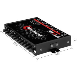 Taramps TEQ 7.4 Stereo 7-band Graphic Equalizer Car Audio Rca Input/Output, Auxiliary Gain, Fader Control 2 Input Channel 3