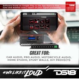 DS18 DSP2.8DBT 2-Channel in and 8-Channel Out Digital Sound Processor with Bluetooth and LCD Screen. Didactic and Intuitive