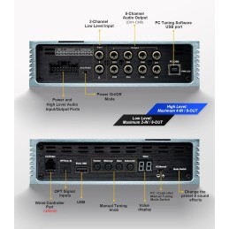 P48E Car Audio DSP Digital Signal Processor,Car Equalizer built-in Amplifier,31-Band Graphic Equalizers,8-Channels