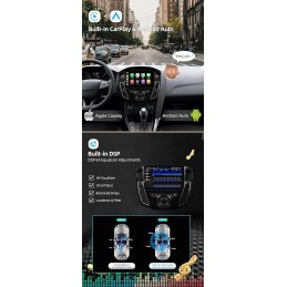 JOYX Android 13 Autoradio Passt für Ford Focus (2012-2017) - [4G+64G] - Eingebaut DSP/Carplay/Android Auto - LED Rückfahrkamera