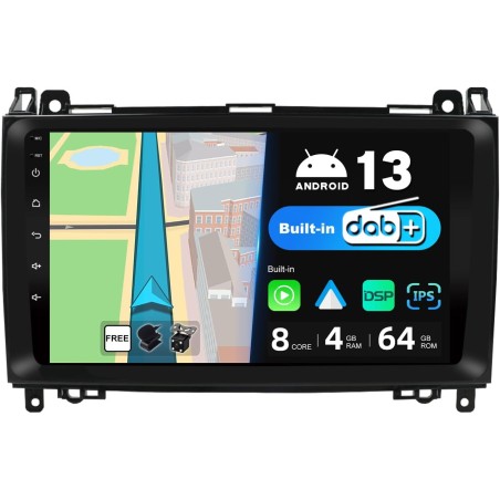 BXLIYER [Eingebaut DAB] Android 13 Autoradio für Benz W169 W245 B160 B170 B180 B200 W639 Vito Viano W906 Sprinter - Wireless