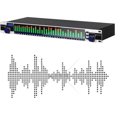 JOSBY 31-Band Audio Spectrum Analyzer, 30W Graphic Equalizer, DJ Digital Mixer Processor, Stereo Equalizer Real Time Frequency