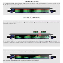 JOSBY 31-Band Audio Spectrum Analyzer, 30W Graphic Equalizer, DJ Digital Mixer Processor, Stereo Equalizer Real Time Frequency