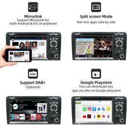 JOYX Android 12 Autoradio Passt für Audi A4/S4/RS4/Seat Exeo - [4G+64G] - Eingebaut DSP+Carplay+Android Auto - Rückfahrkamera