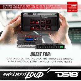 DS18 DSP2.6DBT 2-Channel in and 6-Channel Out Digital Sound Processor with Bluetooth and LCD Screen - Didactic and Intuitive