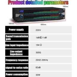 31 Band Equalizer, Stereo Audio Mixer Dual, Graphic Equalizer Effect Controller Dj Digital Mixer Processor Dsp Feedback