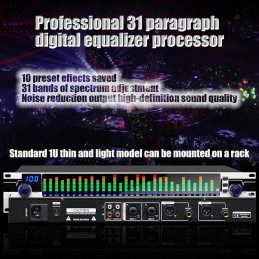 Audio Equalizer, Graphic Equalizer, Dsp Processing Equalizer, Dsp Digital Processor Technology, 10 Presets Can Manually