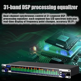 Audio Equalizer, Graphic Equalizer, Dsp Processing Equalizer, Dsp Digital Processor Technology, 10 Presets Can Manually