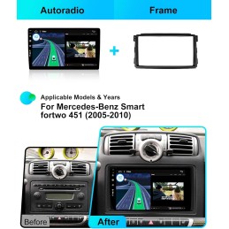 JOYX - 6G+128G - Android 12 IPS Autoradio Passt für Benz Smart fortwo 451 (2005-2010) - Kabellos CarPlay/Android Auto/DSP - LED