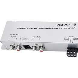 Audiobank 1/2 Din Car Audio Digital Bass Processor, Sound Restoration & Crossover for Car Subwoofer with Bass Knob/Input Level: