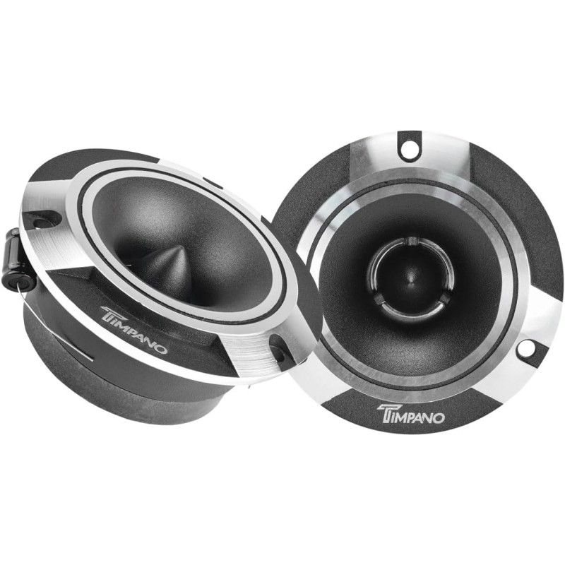 Timpano TPT-ST2 CHROME Slim Super Tweeter, 600 Watts 4 Ohm, 105 dB, 1 in Voice Coil, 3.85 inch Pro Car Sound System Bullet