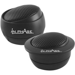 In Phase Car Audio SXT1 Speaker - 1/2 Inch 200W PEI Silk Dome Tweeter (2 x Speakers),Black