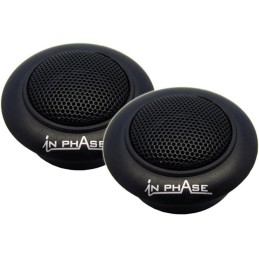 In Phase Car Audio SXT1 Speaker - 1/2 Inch 200W PEI Silk Dome Tweeter (2 x Speakers),Black