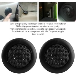 Qiilu 2 pcs Car Speakers, Universal 120W High-Power Car Speakers Tweeter Small Audio Music Player 2k~22kHz