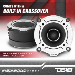 DS18 Car Audio Tweeter 1" Inch 300 Watt Dash Door Super Bullet PRO-TW120B Single