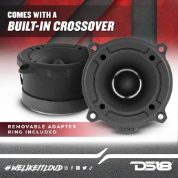 DS18 PRO-TW120B Super Tweeter in Black - 3" Aluminum Frame and Diaphragm, 240W Max, 120W RMS, 4 Ohms, Built in Crossover - PRO