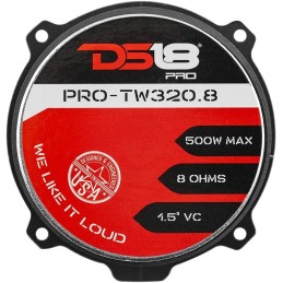 DS18 PRO-TW120B Super Tweeter in Black - 3" Aluminum Frame and Diaphragm, 240W Max, 120W RMS, 4 Ohms, Built in Crossover - PRO