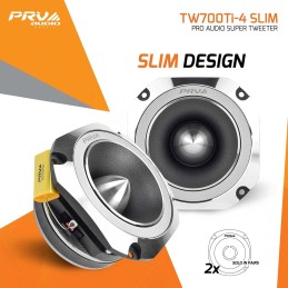 PRV AUDIO 4 Inch Titanium Bullet Tweeter Pair TW700Ti-4 SLIM Profile, 200 Watts Program Power, 4 Ohm, 100 Watts RMS, 1.5 in