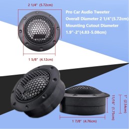 Tweeters for Car Audio Car Stereo Speaker, Aluminum Frame and Diaphragm Tweeter 4 ohm 320 Watts Sound Stereo Tweeter for Car